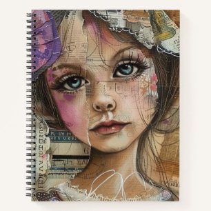 Mixed Media Collage Portret Kunst (1) Notitieboek