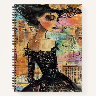 Mixed Media Collage Portret Kunst (4) Notitieboek