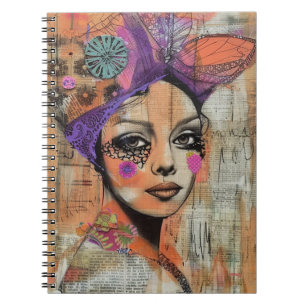 Mixed Media Collage Portret Kunst (5) Notitieboek