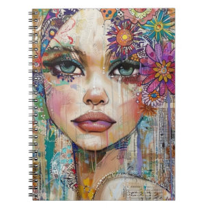 Mixed Media Collage Portret Kunst (6) Notitieboek