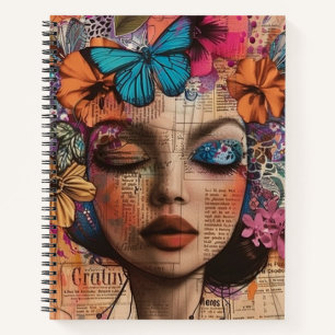 Mixed Media Collage Portret Kunst (7) Notitieboek