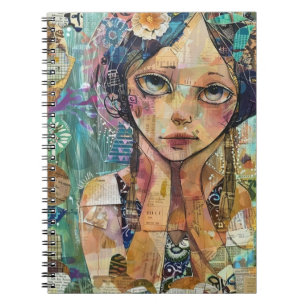 Mixed Media Collage Portret Kunst (8) Notitieboek