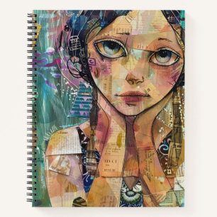 Mixed Media Collage Portret Kunst (8) Notitieboek