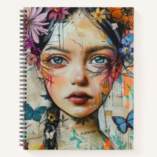 Mixed Media Collage Portret Kunst (9) Notitieboek