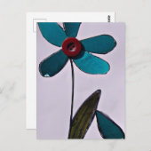 Mixed Media Flower Briefkaart (Voorkant / Achterkant)