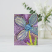 Mixed media flower briefkaart (Staand voorkant)
