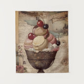 Mixed Media Icecream Collage Tapestry Wandkleed (Voorkant)
