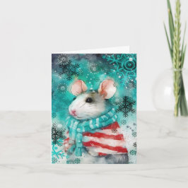 Mixed Media Muis Print Kerst Kaart AP449B1