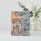 Mixed Media Retro Woodworking Collage Briefkaart (Staand voorkant)