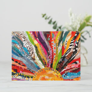Mixed Media Zon Wenskaart Bedankkaart