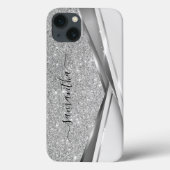 Mixed Metal 3D Glitter Goud Monogram Case-Mate iPhone Case (Achterkant)
