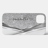 Mixed Metal 3D Glitter Goud Monogram Case-Mate iPhone Case (Achterkant (horizontaal))