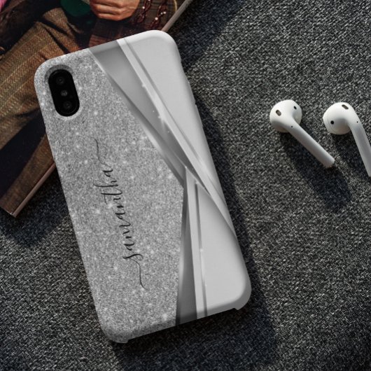 Mixed Metal 3D Glitter Goud Monogram Case-Mate iPhone Case