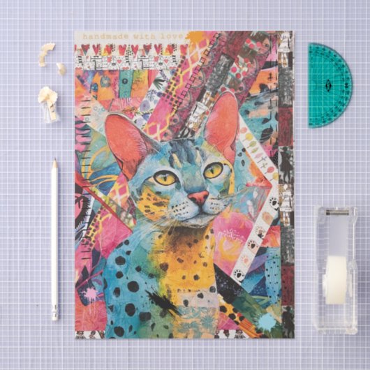 Mixed Mixed Paper Cat Collage Tissue Paper Tissuepapier (Craft)