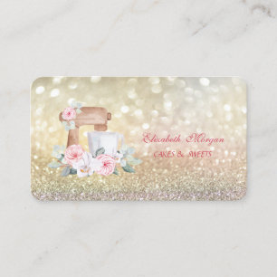 Mixer Bloemen Elegante Bokeh Bakkerij Visitekaartje