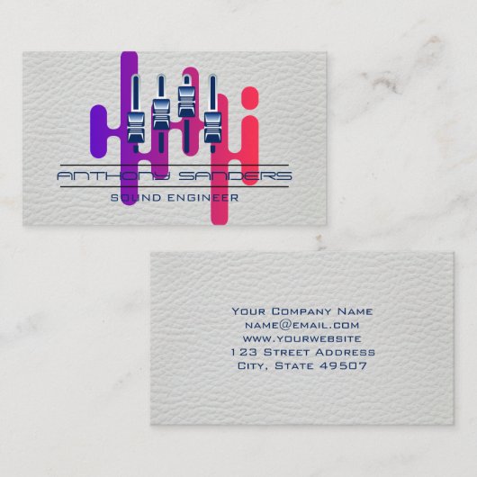 Mixer | Muziek Equalizer Geluidsachtergrond Visitekaartje (Voorkant / Achterkant)
