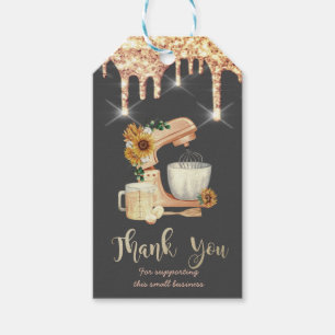 Mixer Zonnebloemen Druppels Bakkerij Cadeaulabel