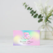Mixerbloemen Sweets Bakery Holographic Visitekaartje (Staand voorkant)