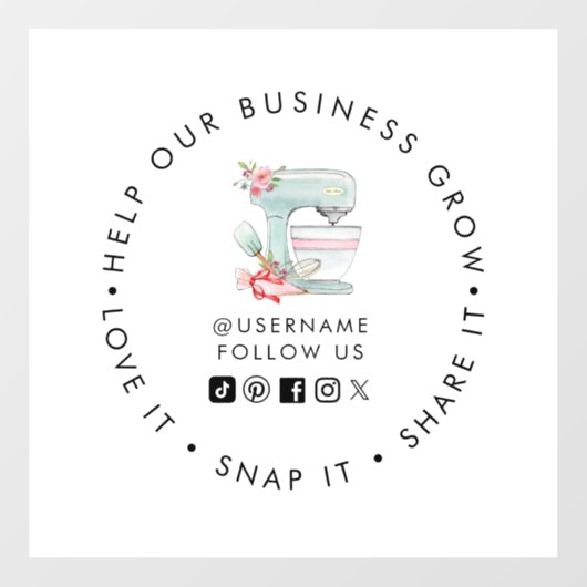 Mixeur à gâteau Autocollant pour fenêtre Réseaux s (Feuille)