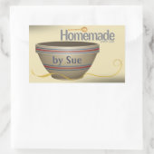 Mixing Bowl "Zelfgemaakt met liefde" Aangepaste St Rechthoekige Sticker (Tas)