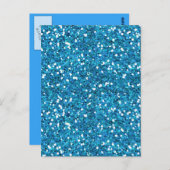 MIXMATCH ROYAL BLAUW WITTE GLITTER ACHTERGROND TEM BRIEFKAART (Voorkant / Achterkant)