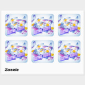 Mixtape Energy Vierkante Sticker (Vel)