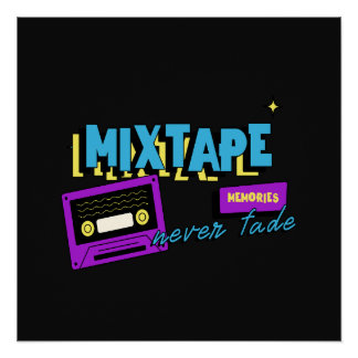 Mixtape-herinneringen Retro-cassette nostalgie Perfect Poster