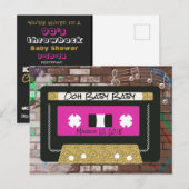 Mixtape Retro 90| Invitation Baby shower Hip hop (Devant / Derrière)