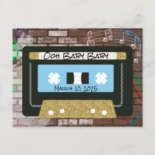Mixtape van de retro 90  Hip Hop Boy Douche Uitnod Briefkaart