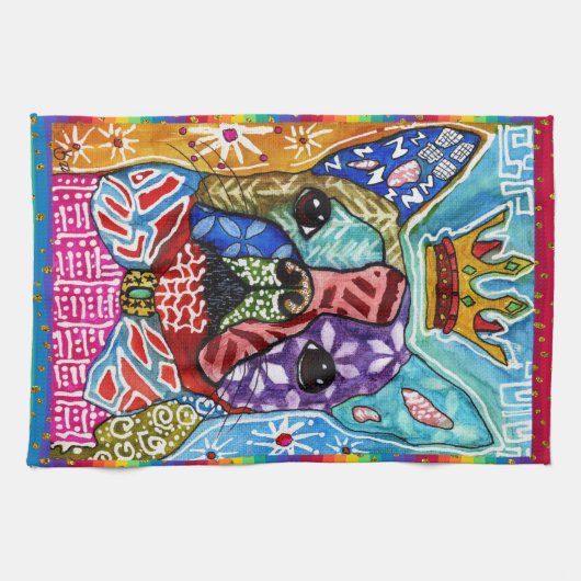 Mixte Media Boston Terrier Dog Serviette de cuisin (Horizontal)