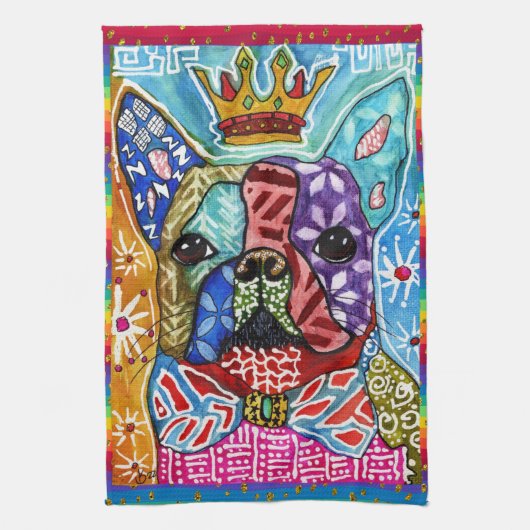 Mixte Media Boston Terrier Dog Serviette de cuisin (Vertical)