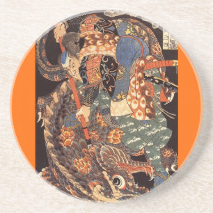 Miyamoto Musashi Painting c. jaren '1800 Zandsteen Onderzetter