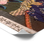 Miyamoto Musashi vecht tegen een grote vleermuis r Poster (Hoek)