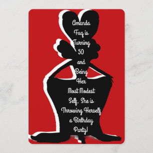 Miz Modesty Drag Queen Birthday Invite Kaart