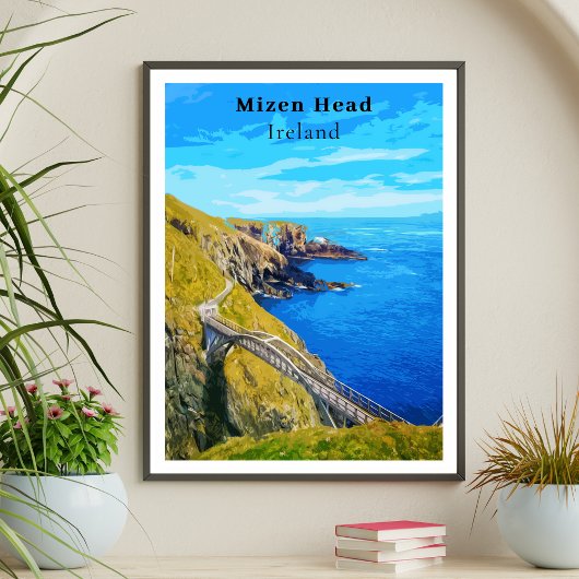 Mizen Head Cork Ireland Retro Style Poster