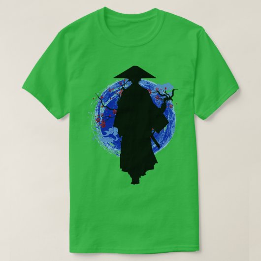 Mizu Blauw oog Samurai TShirt (Design voorkant)