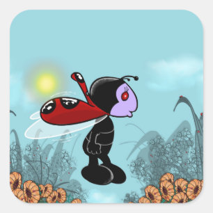 Mizz Ladybug Vierkante Sticker
