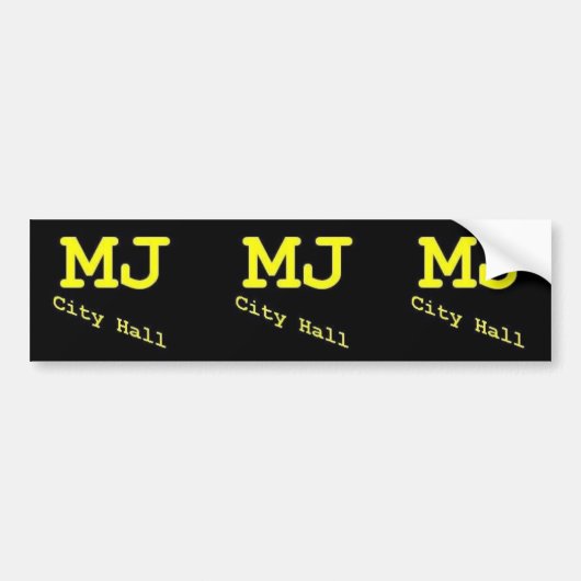 MJ City Hall bumper sticker (Voorkant)