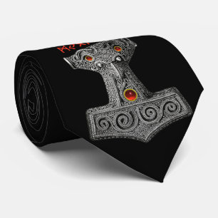 MJOLNIR Hammer van Thor, Viking Mythology Black Stropdas