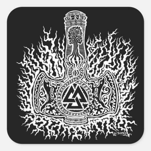 Mjolnir - Sticker en noix (Devant)