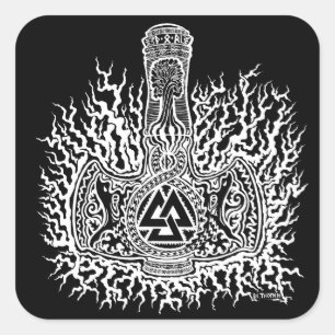 Mjolnir - Sticker en noix