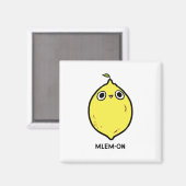 Mlem on Funny Lemon Fruit Pun Magnet (Recto/Verso)