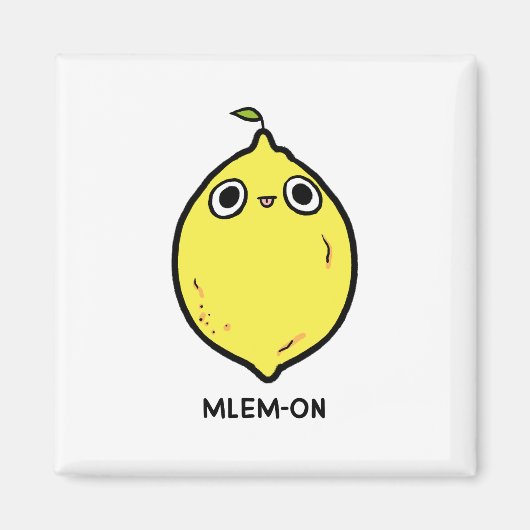 Mlem on Funny Lemon Fruit Pun Magnet (Devant)