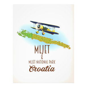 Mljet Nationaal Park Kroatië kaart Foto Afdruk