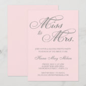 Mlle à Mme Bachelorette Invitation (Devant / Derrière)