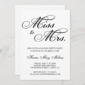 Mlle à Mme Bachelorette Invitation (Devant / Derrière)