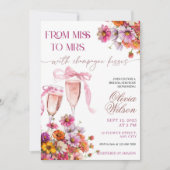 Mlle à Mme Bridal Shower Invitation Modèle Rose (Devant)