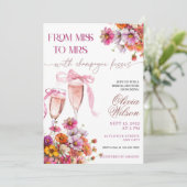 Mlle à Mme Bridal Shower Invitation Modèle Rose (Debout devant)