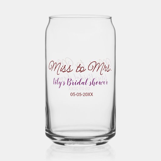 Mlle à Mme douche nuptiale ajouter nom date année (Recto)