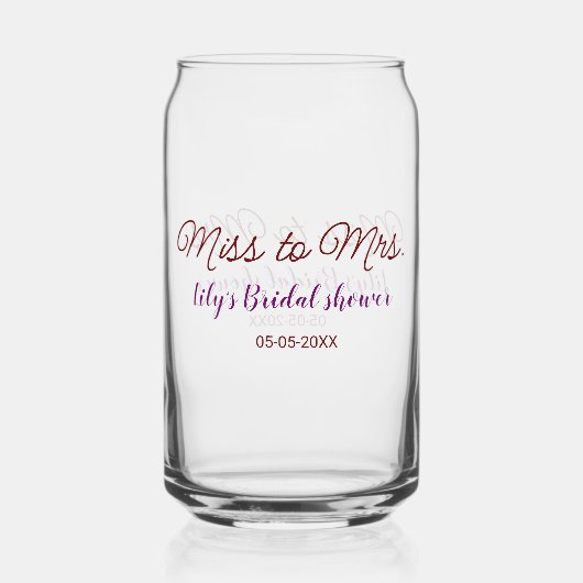 Mlle à Mme douche nuptiale ajouter nom date année  (Verso)